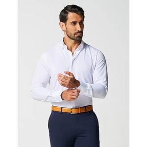 State and Liberty Springer Shirt Mens Large Solid White Performance Athletic Fit